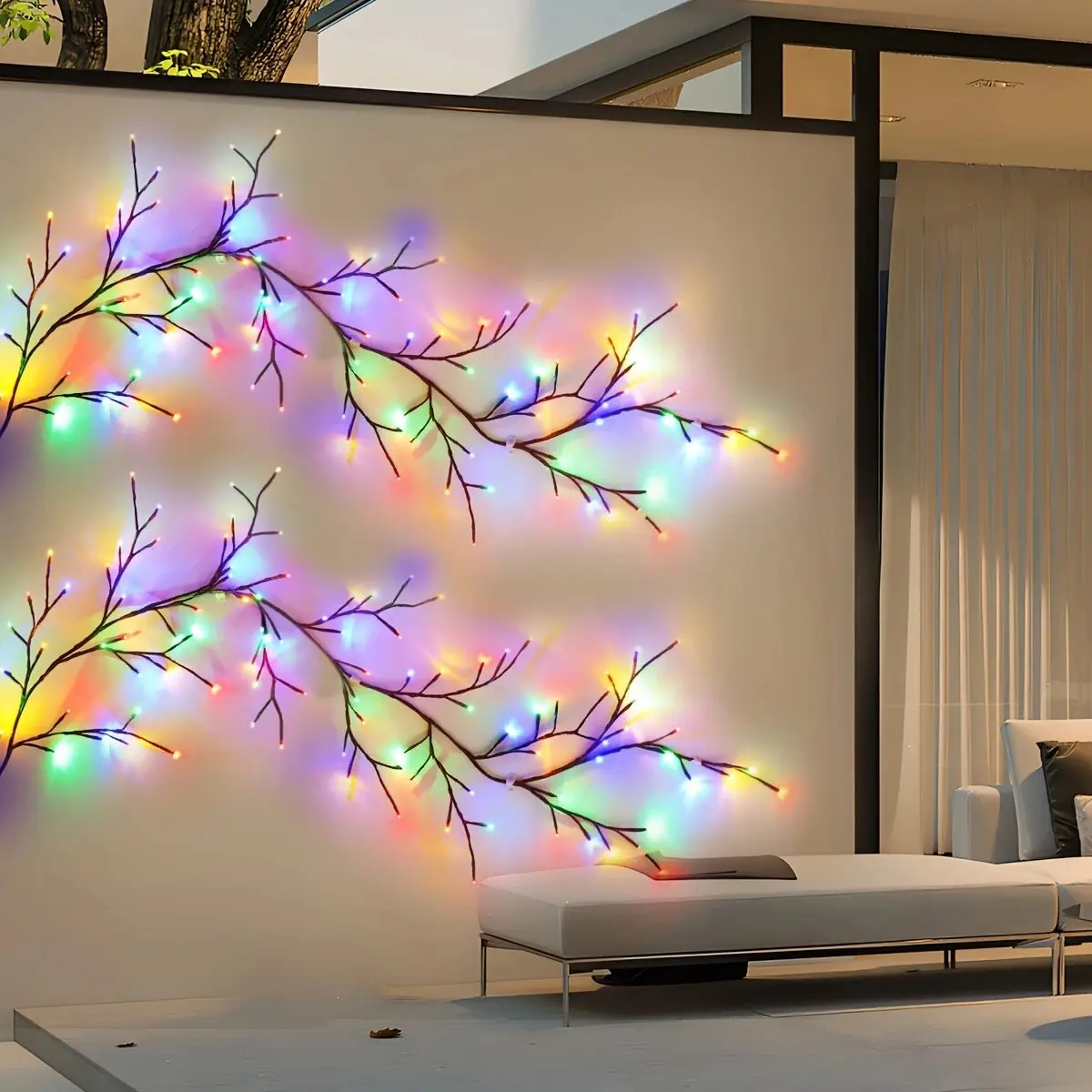 Christmas String Light, Bendable Willow Vine Lights, 8 Modes, Rattan Tree Decor Light for Wall, Bedroom, Indoor