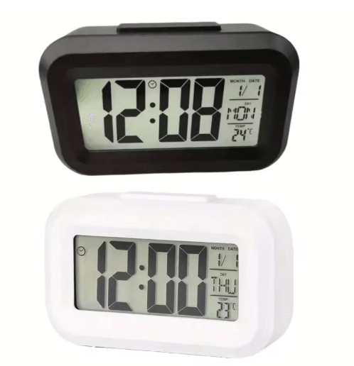 Smart Digital Alarm Clock with LCD Display Temperature Calendar & LED Backlight