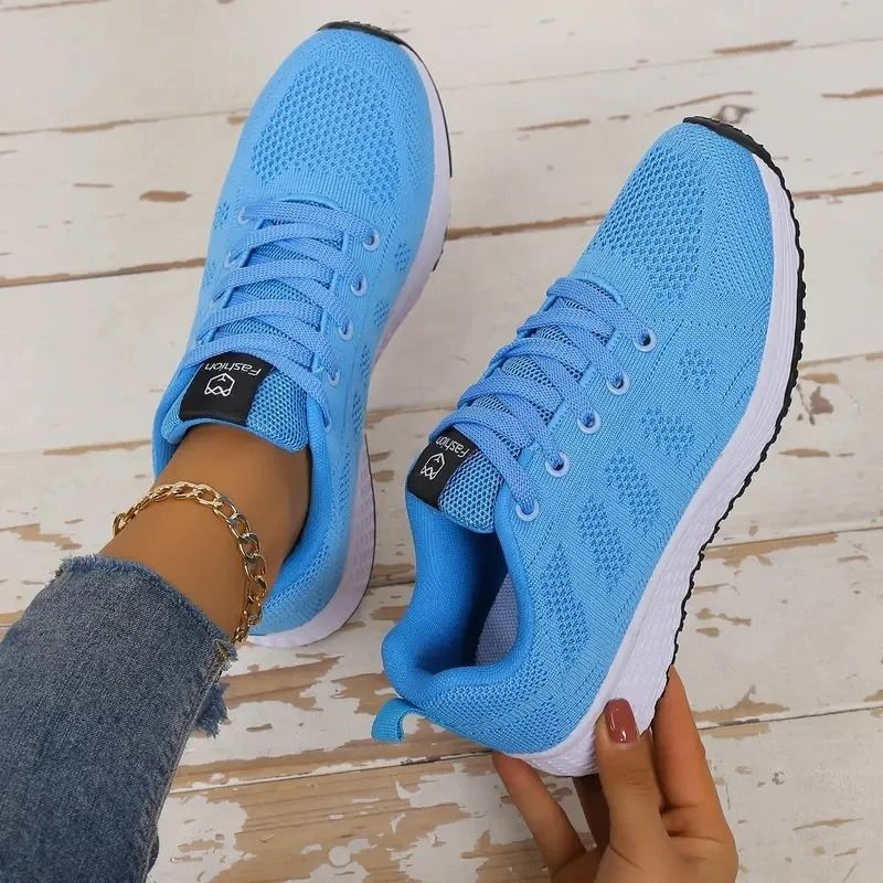 Womens Mesh Breathable Platform Sneakers Lightweight Casual Trainers
