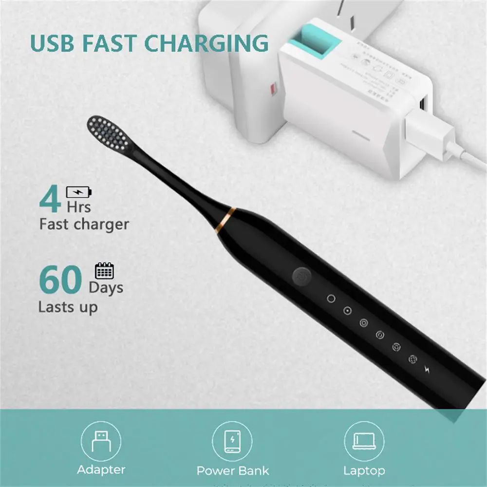 Sonic Electric Toothbrush with 6 Modes USB Rechargeable