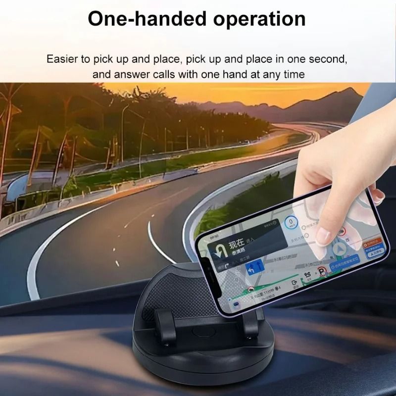 360° Dashboard HUD Phone Mount – Stable Head-Up Navigation Stand – Universal Auto Holder with Luminous Number Plate