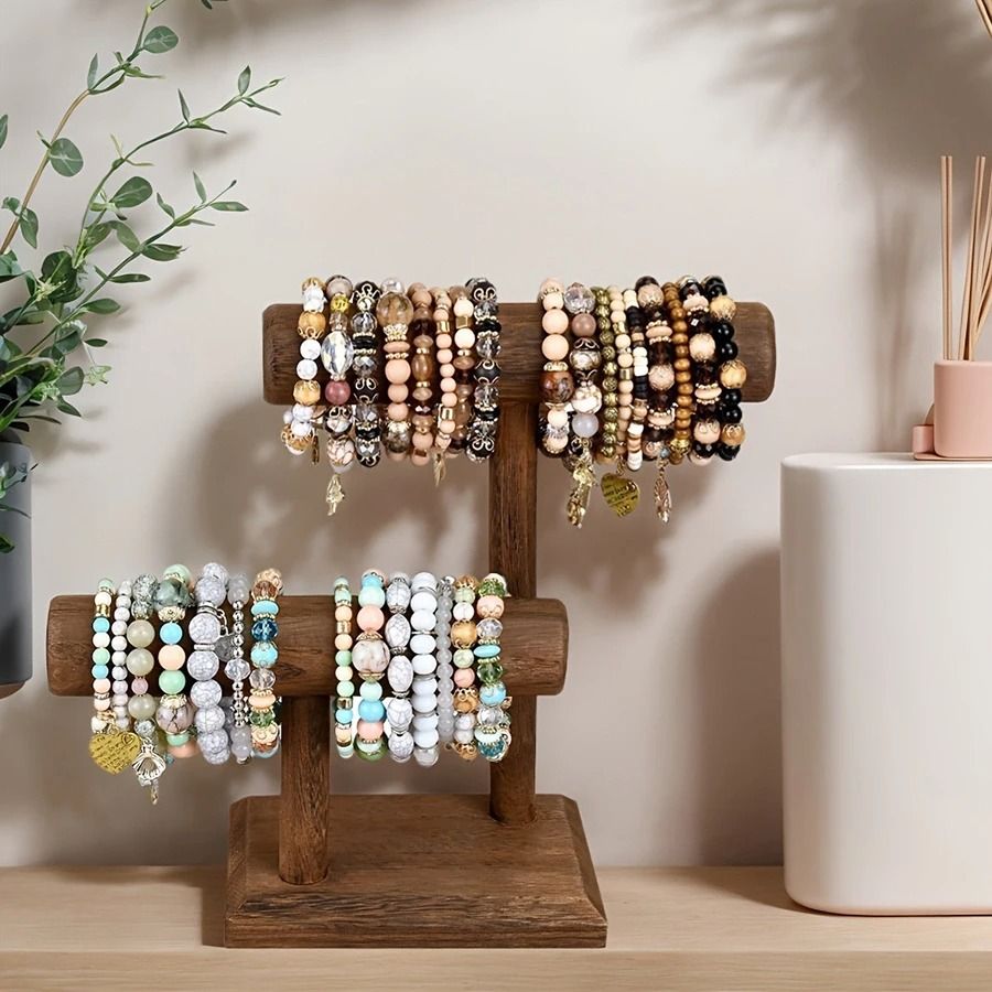 Wooden Watch Holder Stand Display Tower Jewelry Organizer for Watches Bracelets and Necklaces
