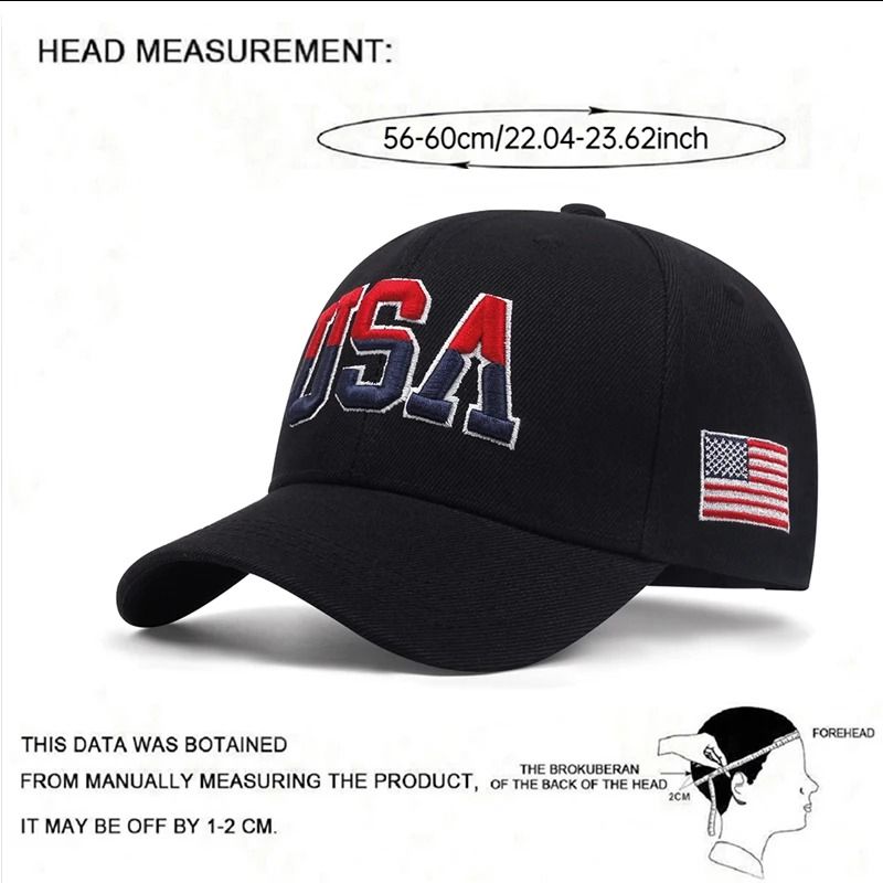 USA Side American Flag Flat Edge Hat