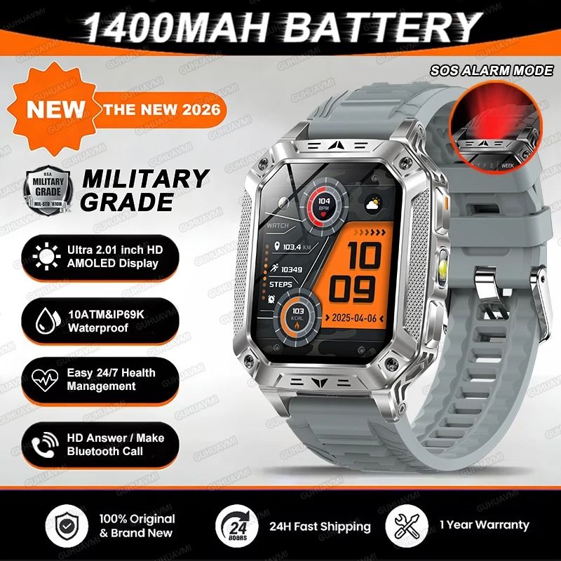 TANK Elite Military GPS Smartwatch | 1400mAh Battery & 2.01