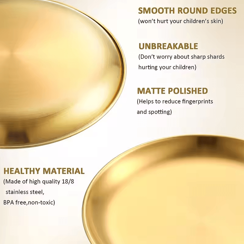 Durable Rust-Proof Camping Plates – Metal Round Serving Plate Set