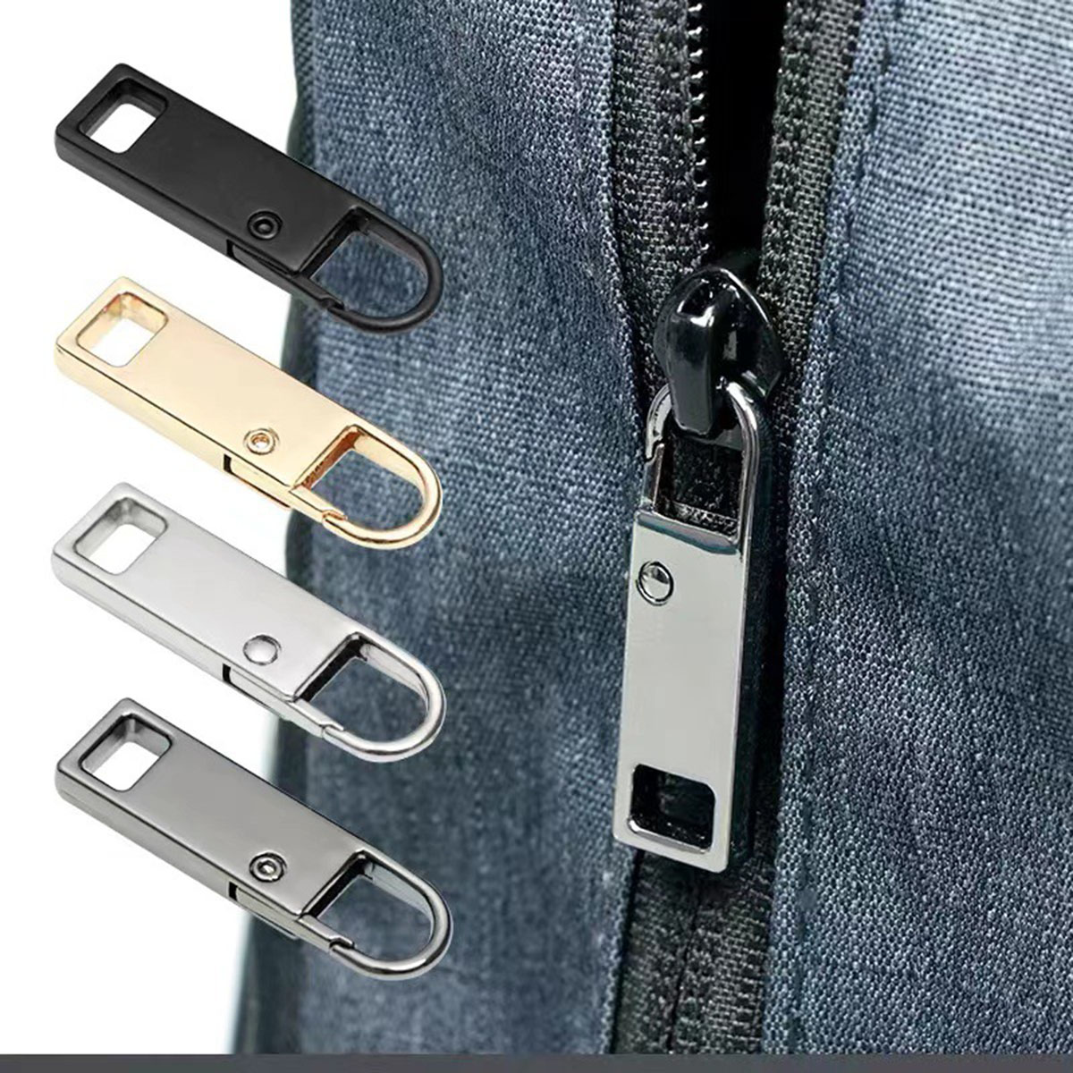 Multi Color Detachable Zipper Pull Replacement Accs For Jeans & Backpack Sewing Tools