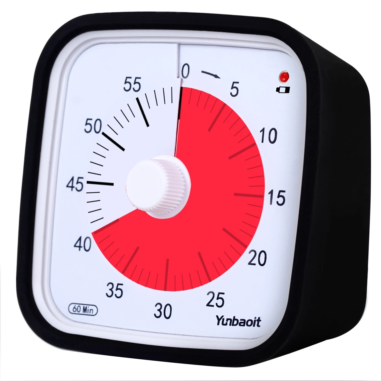 Silent Visual Timer for Kids,Yunbaoit VT01 60 Minute Countdown Clock with Protective Case for Focus, Study & Classroom