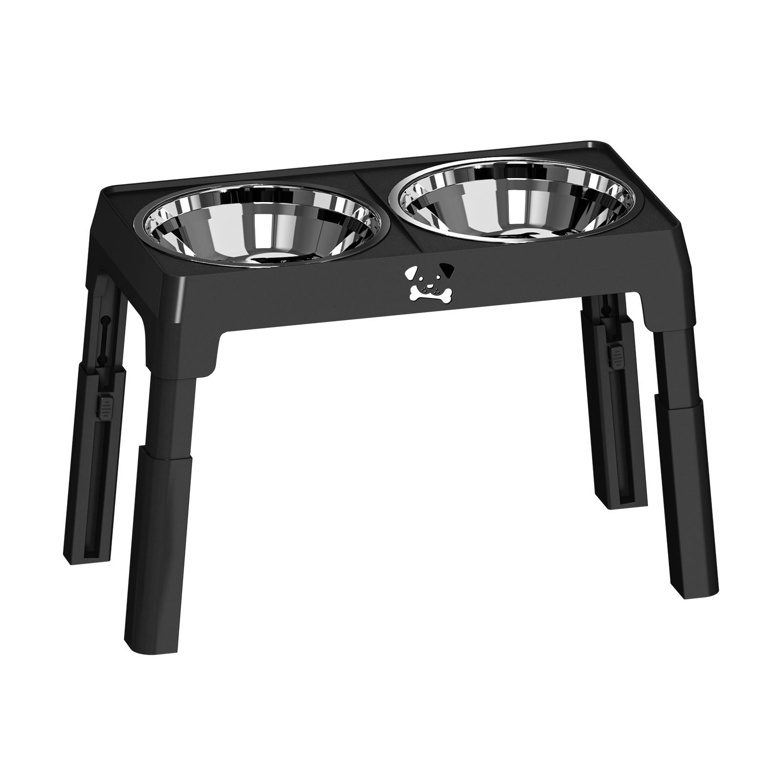 Elevated Non-Slip Dog Bowls with Foldable Stand & Stainless Steel Bowls
