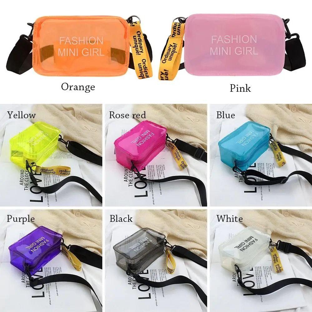 CandyClear Transparent PVC Crossbody Jelly Bag Mini Shoulder Tote