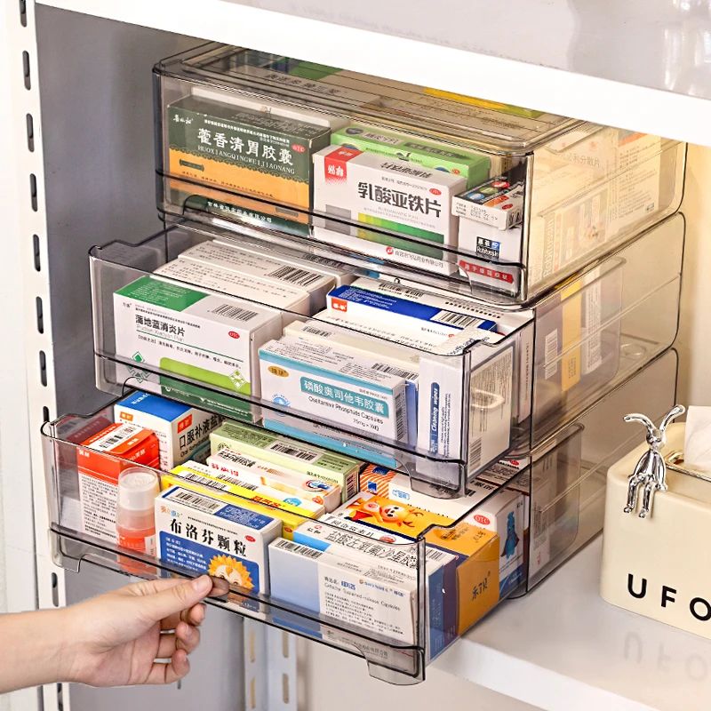 Stackable Acrylic Drawer Medicine Storage Box