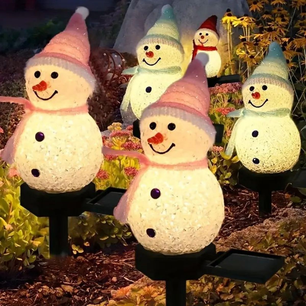 Solar Christmas Snowman Light, Lawn Garden Decorative Light for Outdoor Courtyard, Plug-in Landscape Garden Lighting
