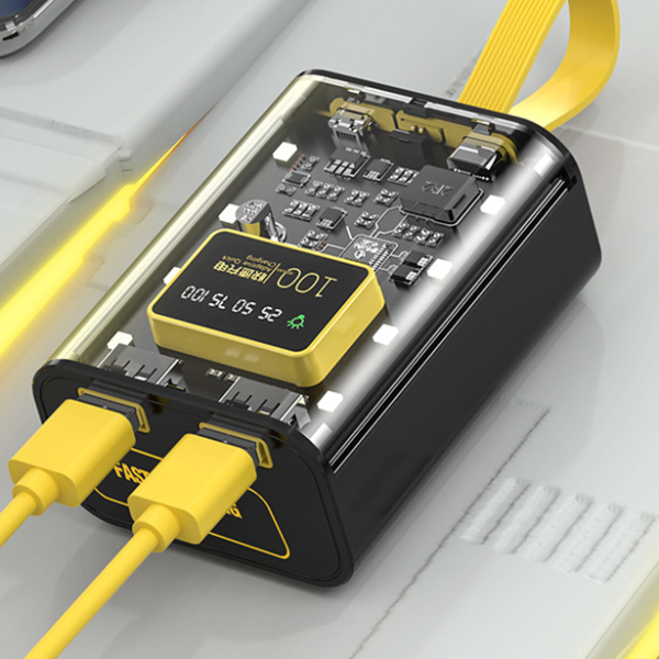 Battery Charger Case, DIY Power Bank Box, Fast Charge, Double USB Output, LED Night Light, Battery Storage Box