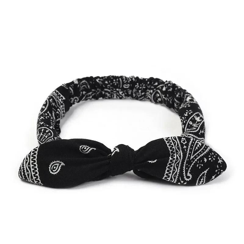 Printed Rabbit Ears Elastic Crossband Headband