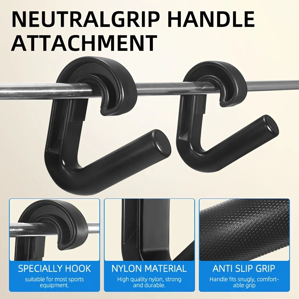 High-Strength Nylon Gym Cable Handles – Non-Slip Multi-Functional Pulldown Grip Set