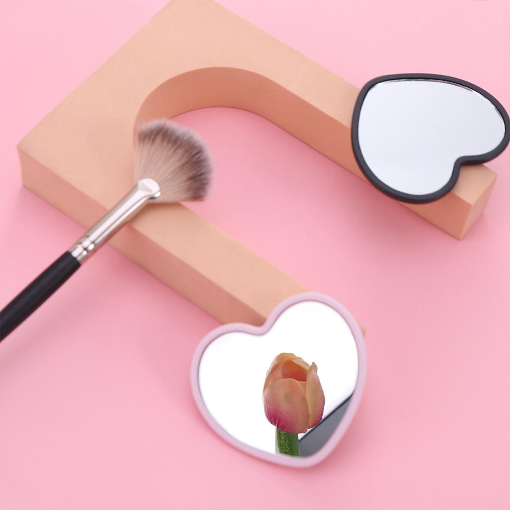 High-definition Single-sided Handheld Heart-shaped Mirror Little Beauty Make-up Mirror for Dormitories