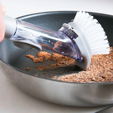 Efficient Kitchen Scrub Brush Set With Soap Dispenser