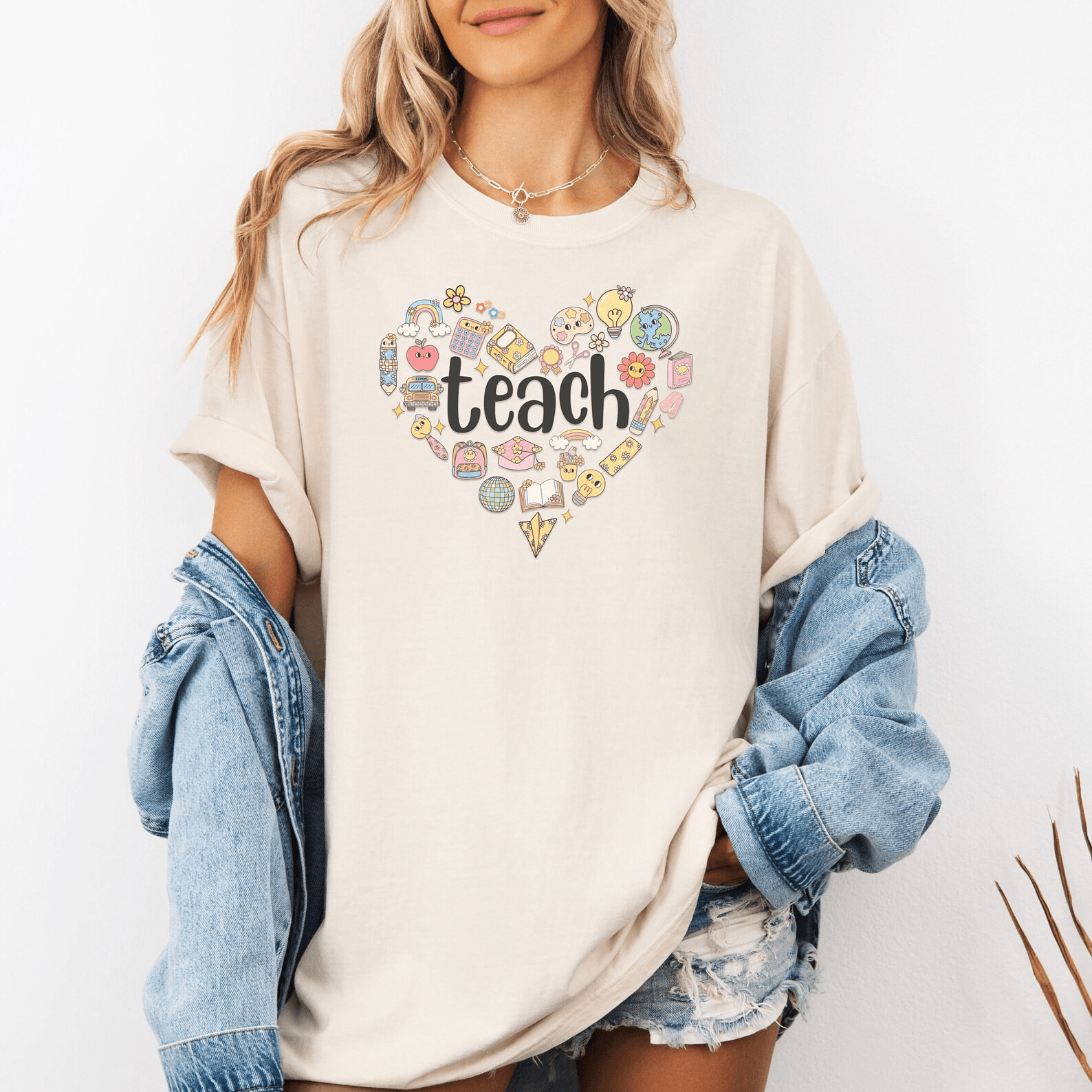 First Day of School Teacher Shirt Retro Back to School Teach Tee Cute Gift