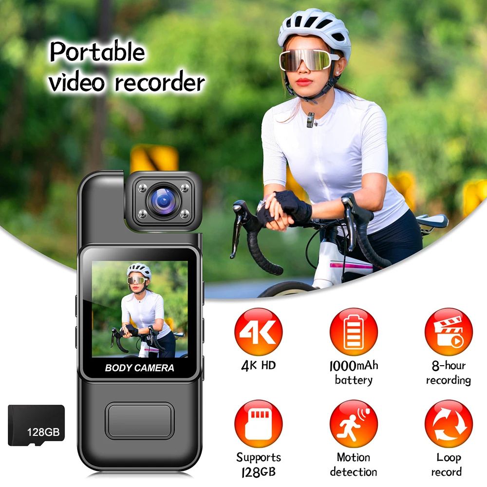 4K WiFi Mini Portable Camera with Infrared Night Vision and HD Recording
