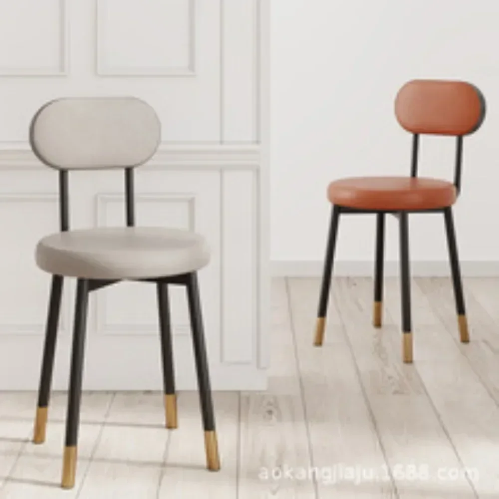 Breathable Creative Dining Chair, Home Light Luxury Dining Table and Chair, Soft Packaging Bedroom Dressing Chair