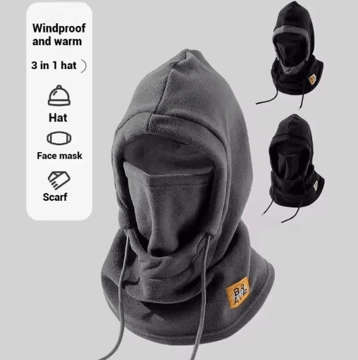 Warm 3-in-1 Winter Balaclava Hat with Mask and Neck Warmer for Cold Weather