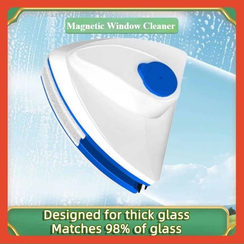 High-Rise Double-Sided Magnetic Glass Window Cleaning Wiper with Water Storage