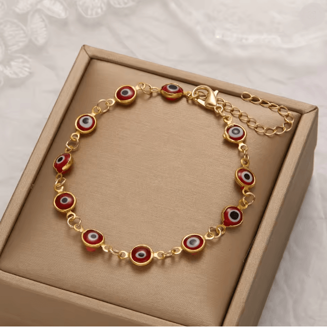 Lucky Evil Eye Bracelet Adjustable Metal Chain Protection Jewelry