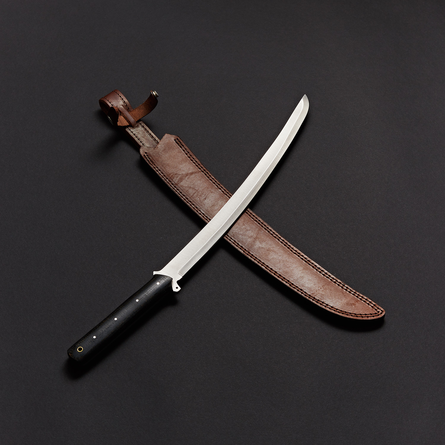 Custom Handmade Beautiful D2 Tool Steel hunting sword & leather sheath