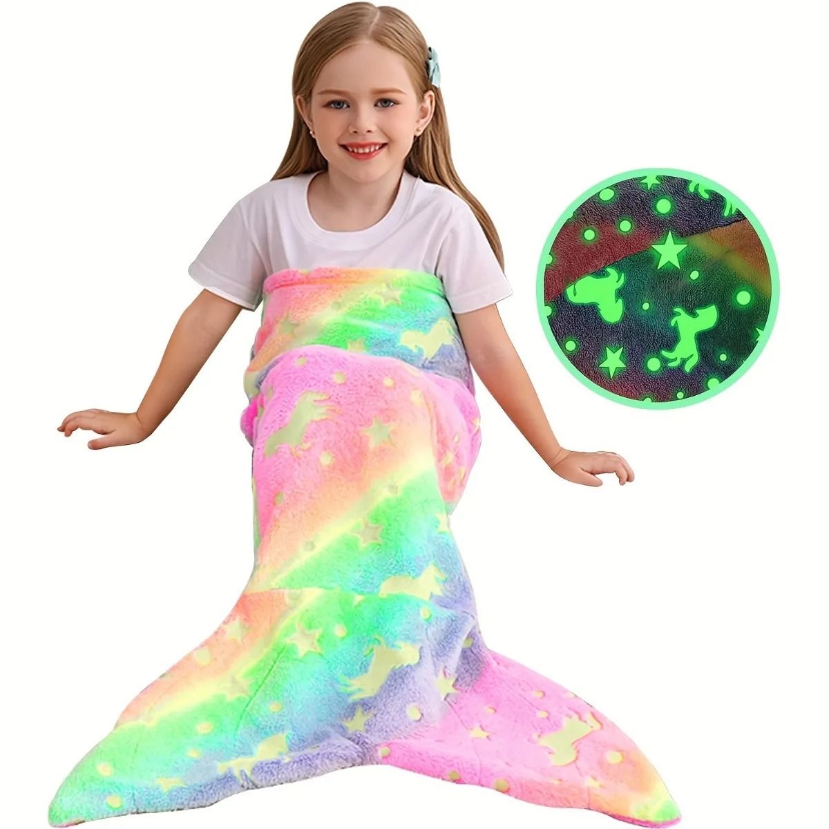 Glow-in-the-Dark Mermaid Tail Blanket