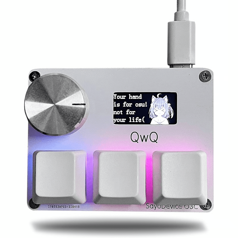 SayoDevice OSU O3C Keyboard | Magnetic Pink Switches for Gaming & Productivity