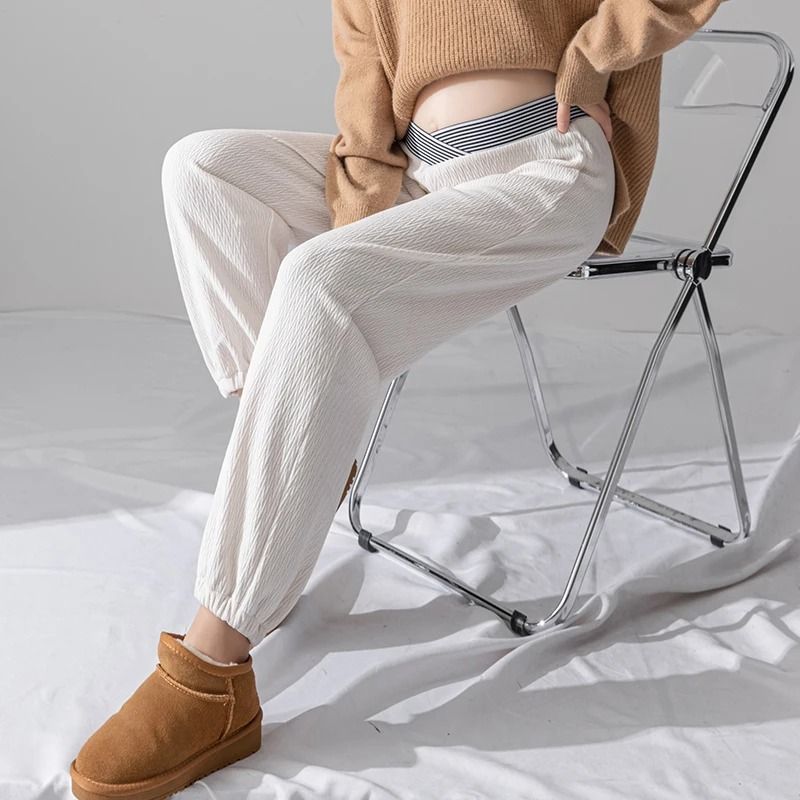 Low Waist Relaxed Wide Leg Maternity Trousers
