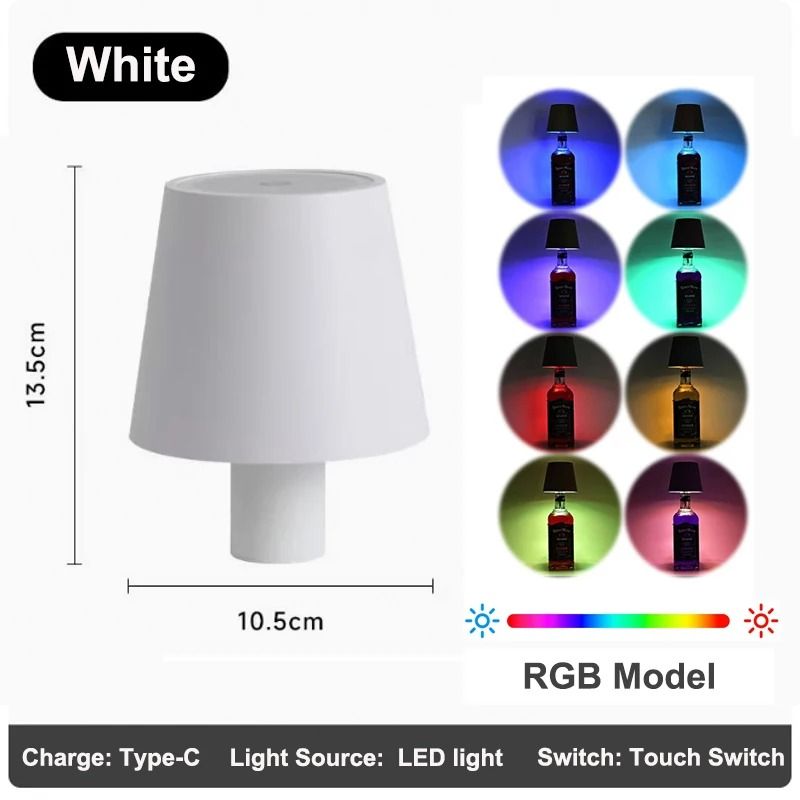 Wireless LED Wine Bottle Lamp Touch Control Rechargeable Table Light