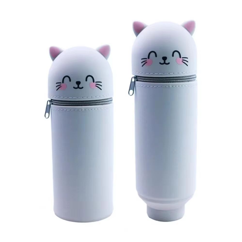 Silicone Cartoon Animal Pencil Case Foldable Pen Pouch with Zipper