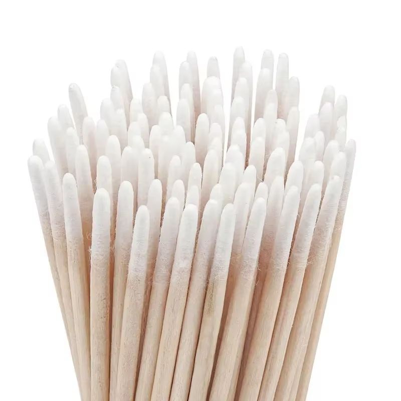 Disposable Ultra-Small Cotton Swab Brush Lint-Free Micro Wood Makeup Brushes and Eyelash Extension Glue Removing Tools