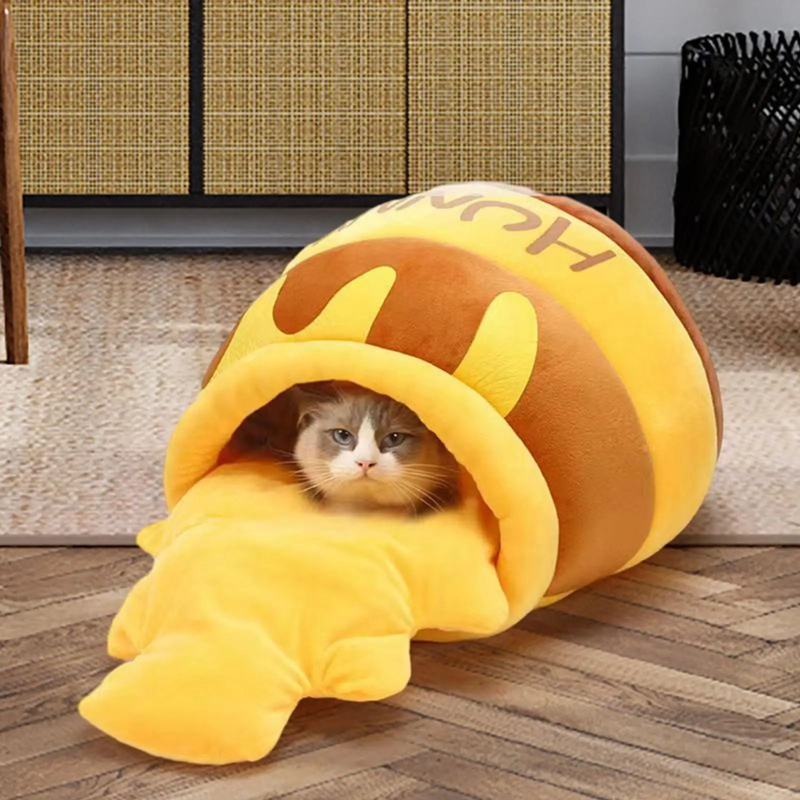 Cozy Cat Cave Bed Soft Cat Bed House with Removable Cushion and Non Slip Base