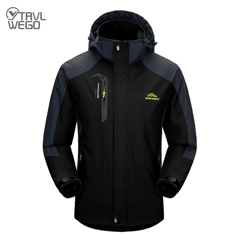 TRVLWEGO Men's Waterproof Hiking Jacket – Lightweight Outdoor Windbreaker for Camping, Trekking & Travel