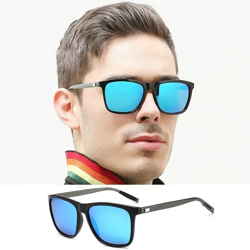 Mens Polarized Driving Sunglasses Aluminum Magnesium UV400 Lightweight Frame