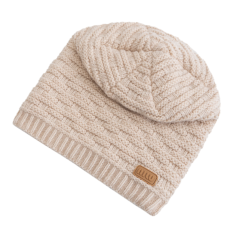 Winter Knitted Hat for Men Women, Warm Beanie Cap, Slouchy Style, New Fashion Fur Lined, Casual Decor