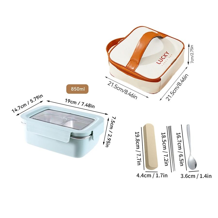 Stainless Steel Lunch Box Leak Proof Divided Microwave Safe Bento Container
