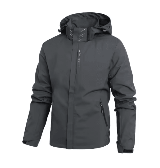 Mens Waterproof Rain Jacket Lightweight Hooded Windproof Outdoor Hiking Raincoat