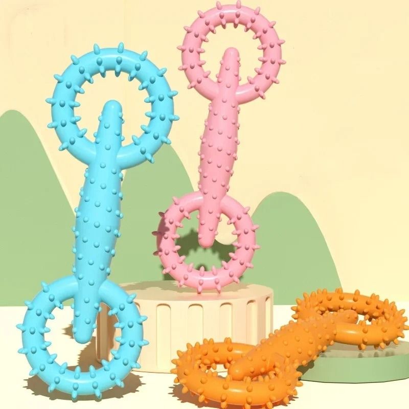 Dog Pull Ring Puppy Chewing Toy Indestructible Interactive Pet Chew Toy for Boredom Relief