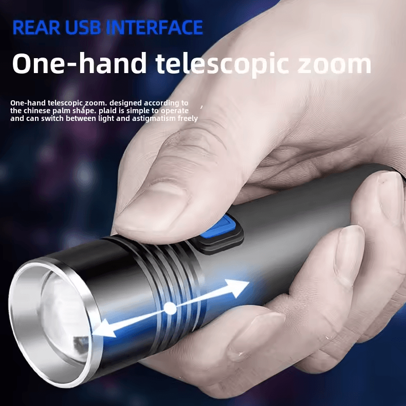 395nm UV Flashlight Blacklight – Zoomable USB Rechargeable Ultraviolet Inspection Light