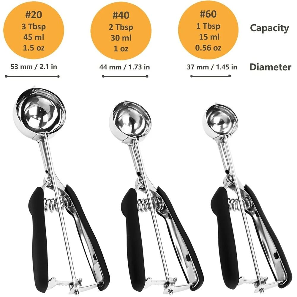 Stainless Steel Ice Cream and Cookie Dough Scoop with Trigger Release Handle
