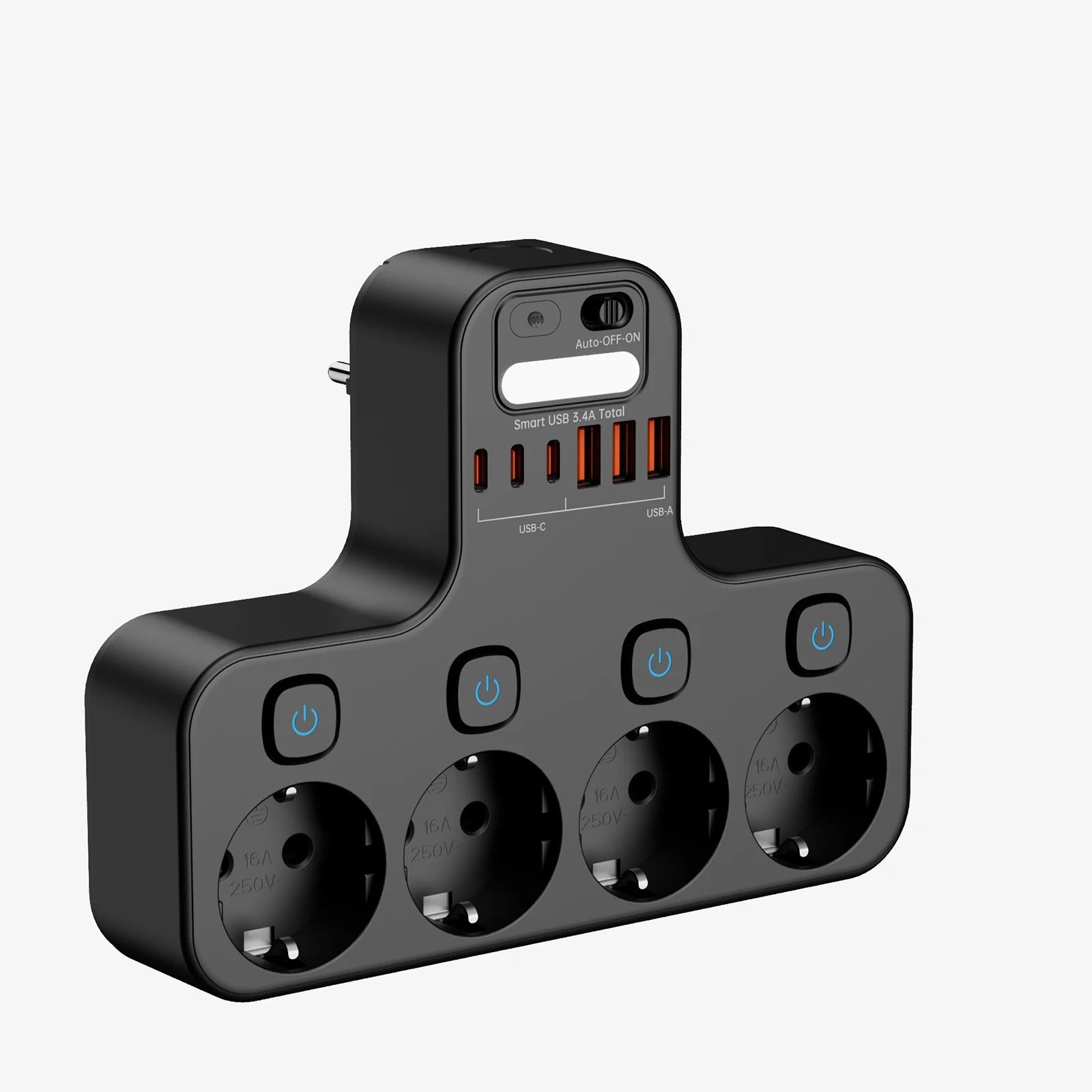 Multifunction Smart Socket with Night Light and Shelf