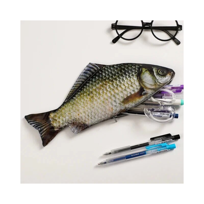 Creative Simulated Fish Pen Bag - Quirky Crucian Carp Stationery Case