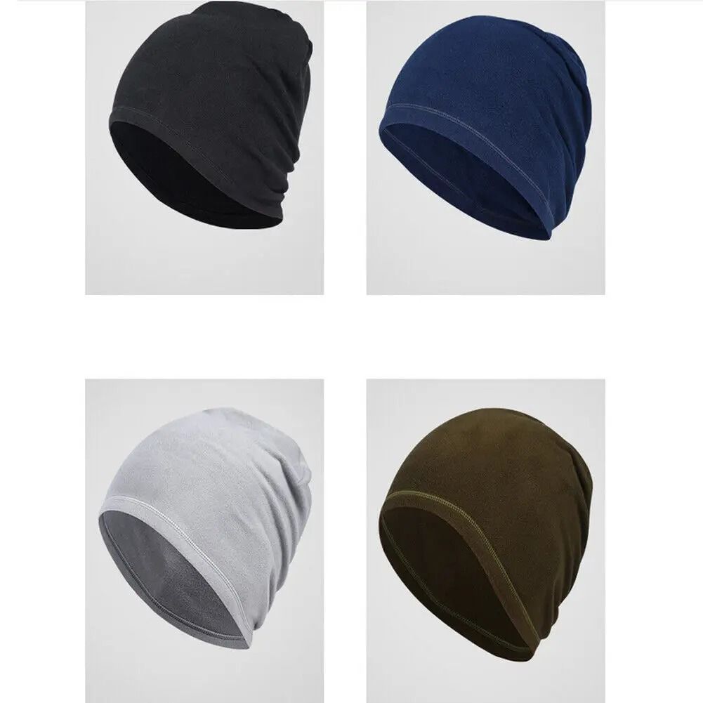 Winter Thermal Fleece Skull Cap Windproof Running Skiing and Cycling Helmet Liner Beanie for Men and Women