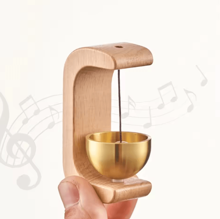 Japanese Wooden Wind Chime Doorbell – Zen-Inspired Hanging Entrance Bell Decor