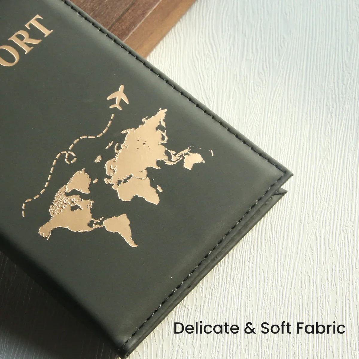 Slim PU Passport Holder Travel Essential with Cove Map Design