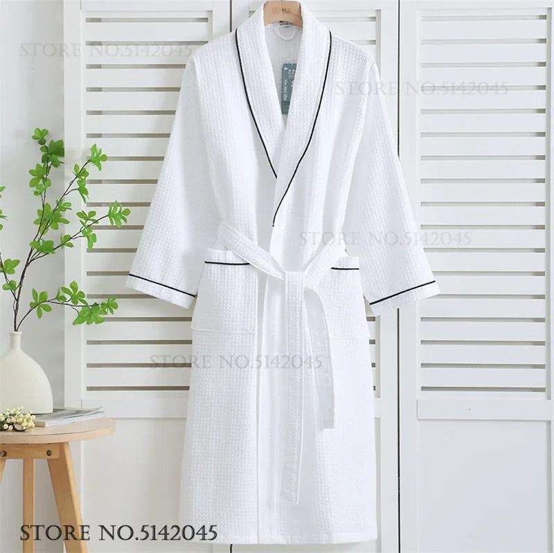 100% Cotton Couple Waffle Robe – Professional Kimono Bathrobe & Casual Summer Loungewear