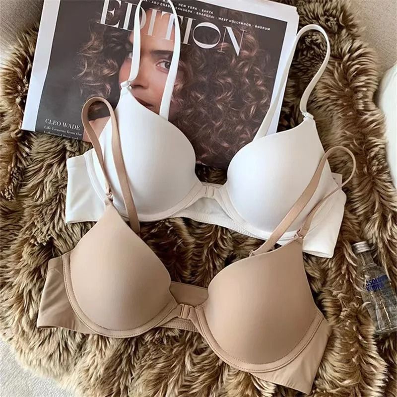 Seamless Push Up Bra Front Closure Non-Wire Small Cup Sexy Lingerie