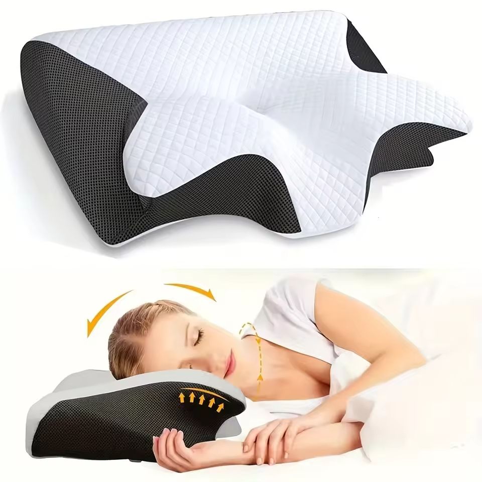 Ergonomic Cotton Sleep Pillow Soft Lightweight Design for Side Back and Abdominal Sleep